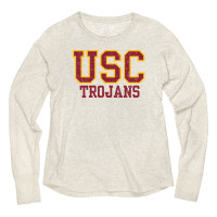 USC Trojans Women's Oatmeal Tri-Blend Long Sleeve T-Shirt